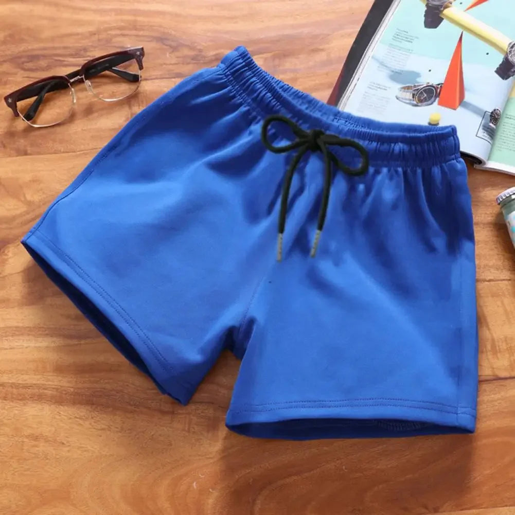 Men's Sports Shorts Elastic Waist Drawstring Gym Short Pants/Solid Drawstring Waist Outdoor Shorts Running Shorts