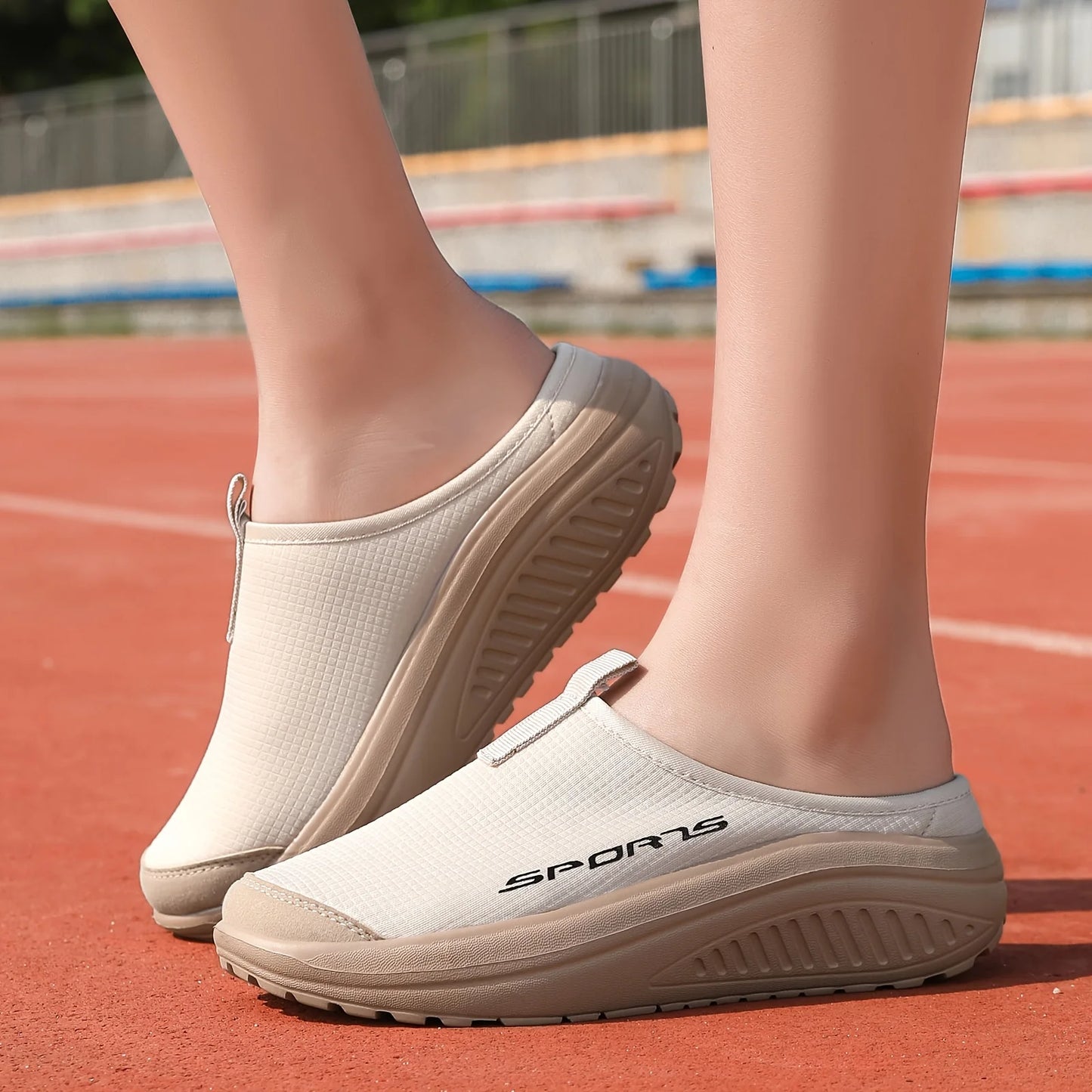 Summer women's one foot sports shoes breathable/thin mesh lazy shoes toe cap half drag sandals women's style