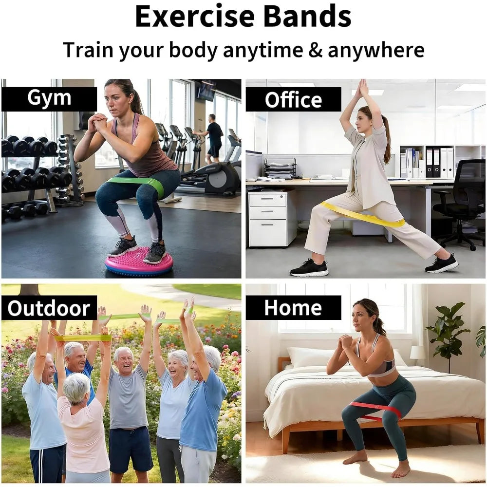 20 Count TPE Resistance Bands Fitness Set Elastic Exercise Loops/for Strength Workout Muscle Stretching  Yoga Gym Equipment