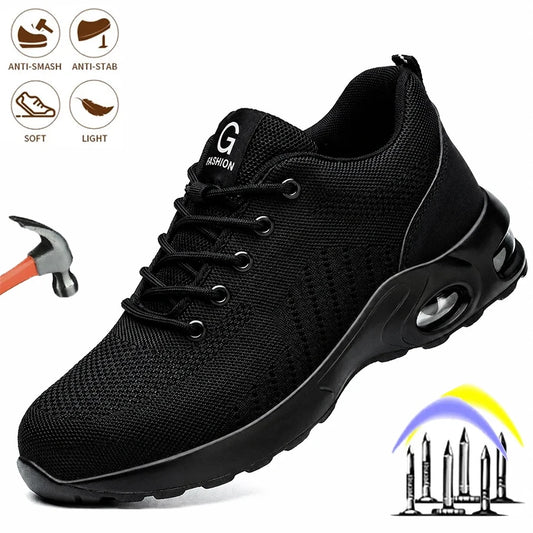 Wear Resistant Durable Steel Toe Work Shoes for Men Impact Resistant/Steel Toe Cap Lightweight Comfortable Industrial Safety Shoes