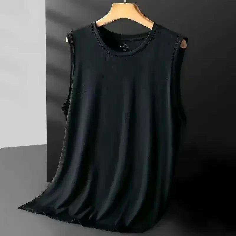 Men's Ice Silk Mesh Vest Lightweight Sports Summer Wear/Sleeveless T-shirt Tank Top Casual Fashion Outerwear