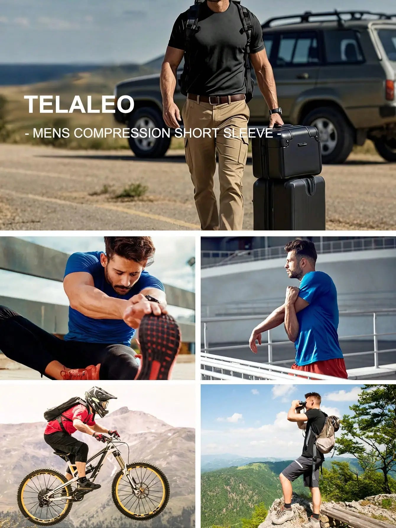 3-Pack Men's Compression Short Sleeve T-Shirts/Breathable & Moisture-Wicking for Fitness