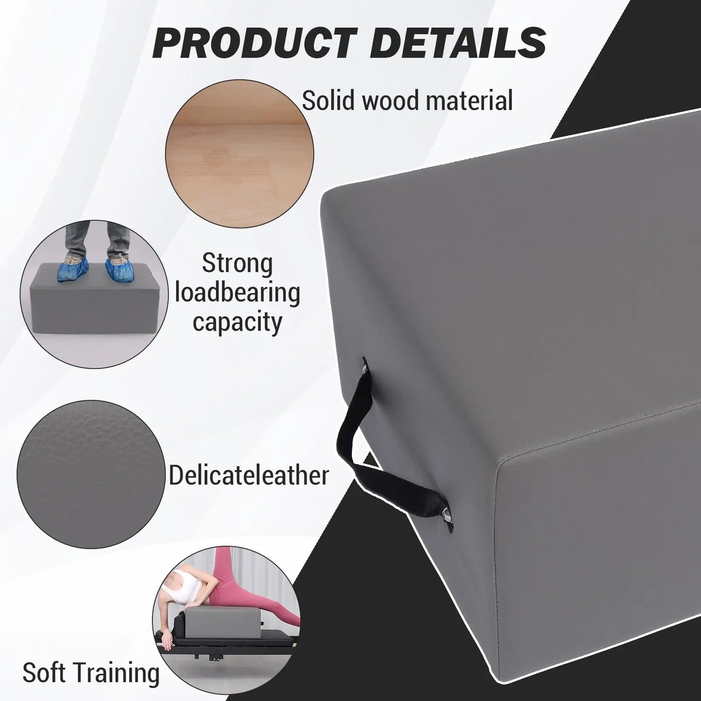 Portable Pilates Reformer Sitting Box Pilates Sit Box for Home Workout/Pilates Exercise Accessories for Pilates Reformer Board