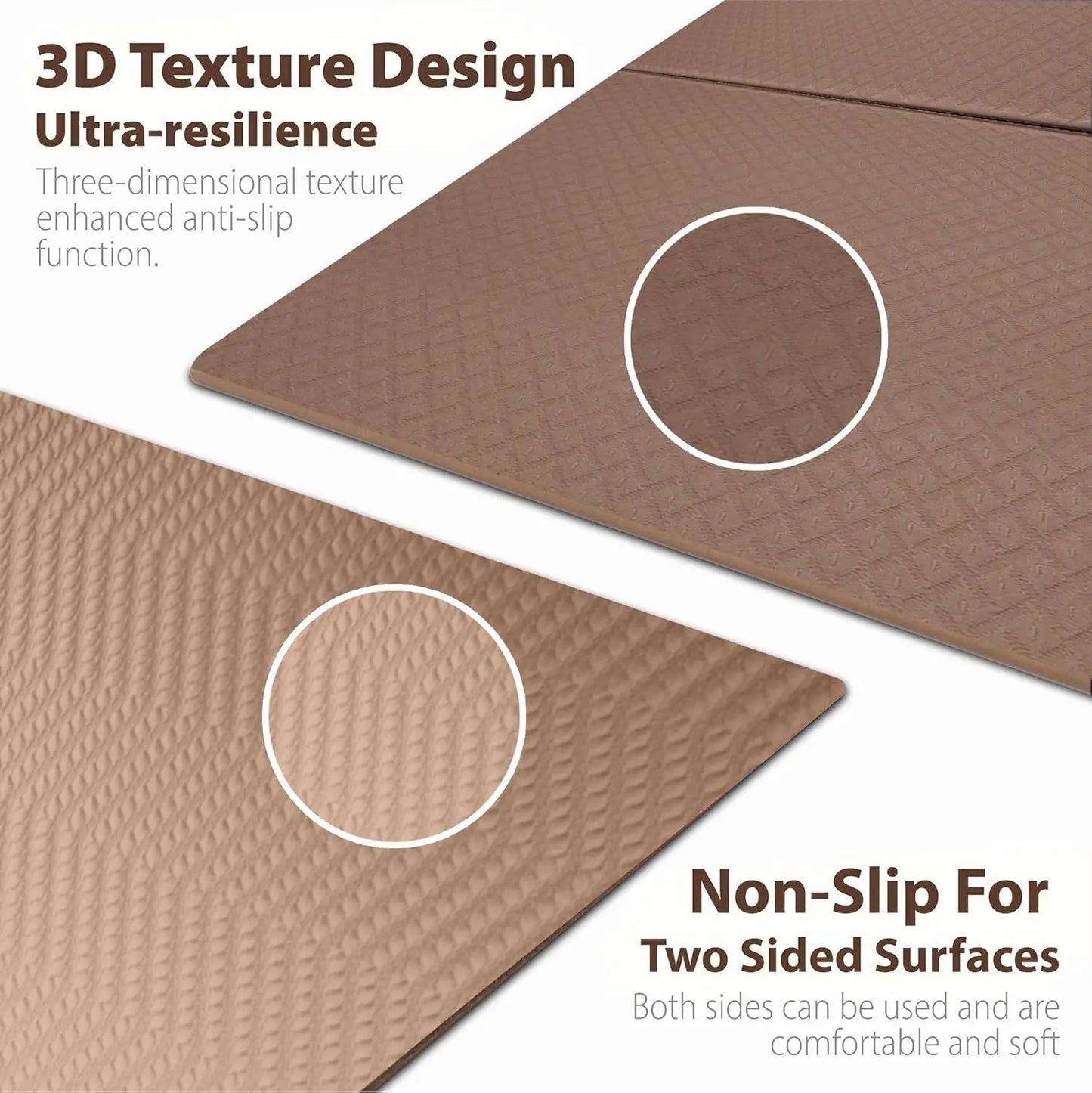 Foldable Yoga Exercise Mat Lightweight Non-Slip for Yoga/Pilates Home Workouts Easy to Store
