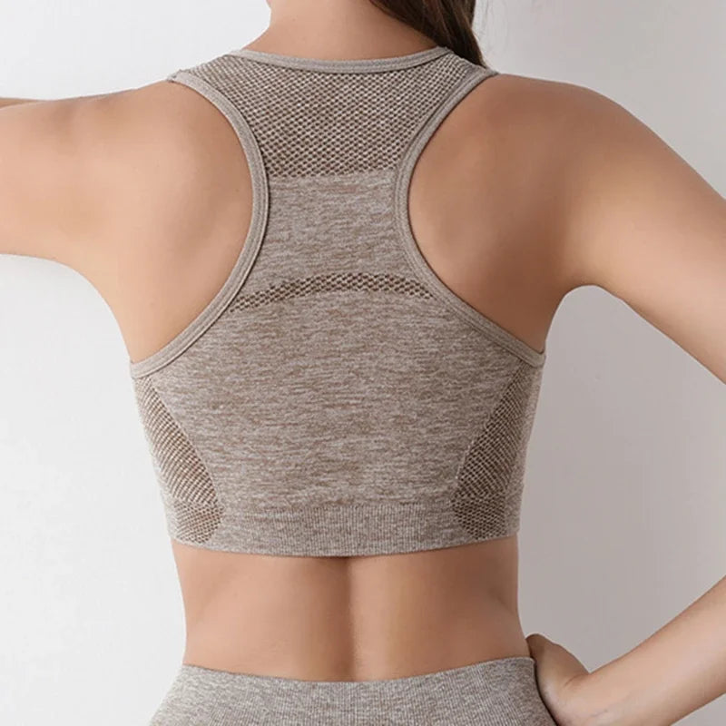 Women Sports Bras Yoga Top Vest High Shockproof Quick-drying Yoga/Gym Running Fitness Underwear Ladies Seamless Sportswear