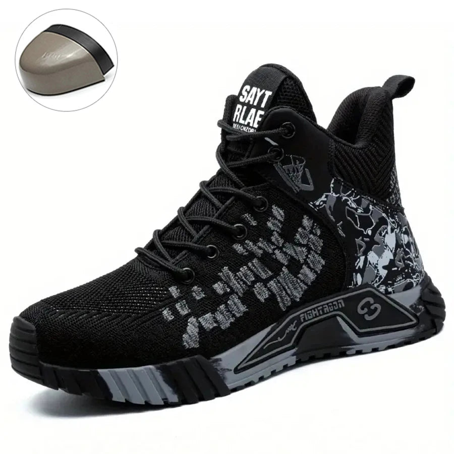 Wear Resistant Durable Steel Toe Work Shoes for Men Impact Resistant/Steel Toe Cap Lightweight Comfortable Industrial Safety Sneakers