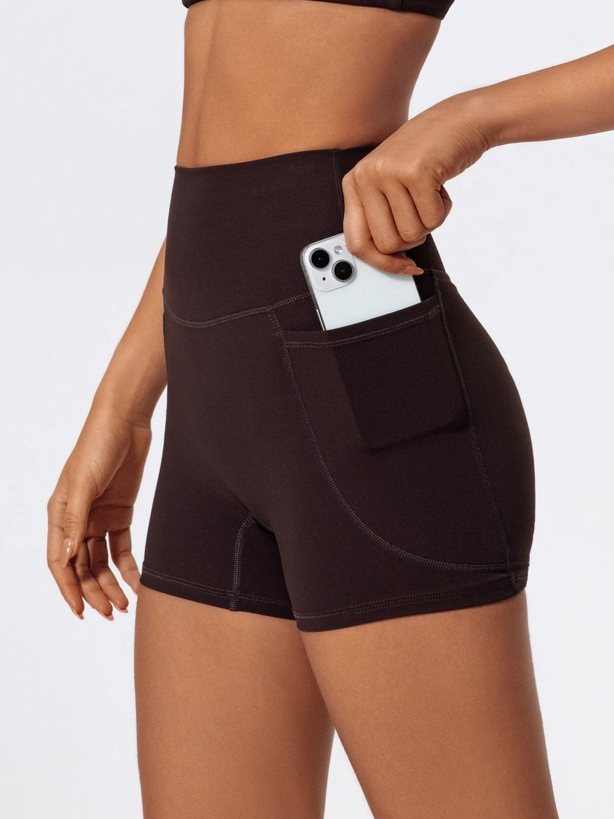 Hearuisavy Women Summer High Waist Shorts with Pockets/Quick Dry Yoga Cycling Gym Workout Sports Bottoms