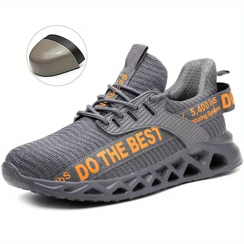 Steel Toe Work Safety Sneakers for Men Lightweight/Anti-Smash Anti-Puncture Protective Shoes