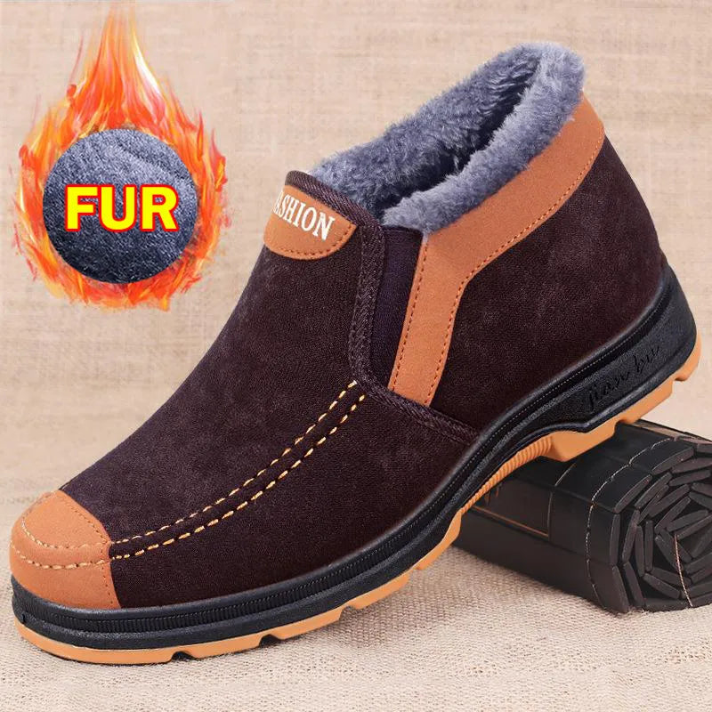 Men Snow Boots Winter New Fashion Waterproof/Plush Sneakers Men Casual Slip on