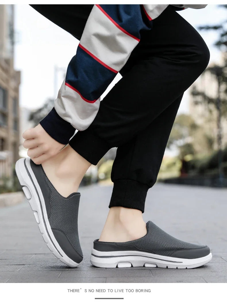 Men Slippers Summer Breathable Home Indoor Slippers Men Thick/Bottom Slides Fashion Couple Walking Shoes Plus Size 39-48