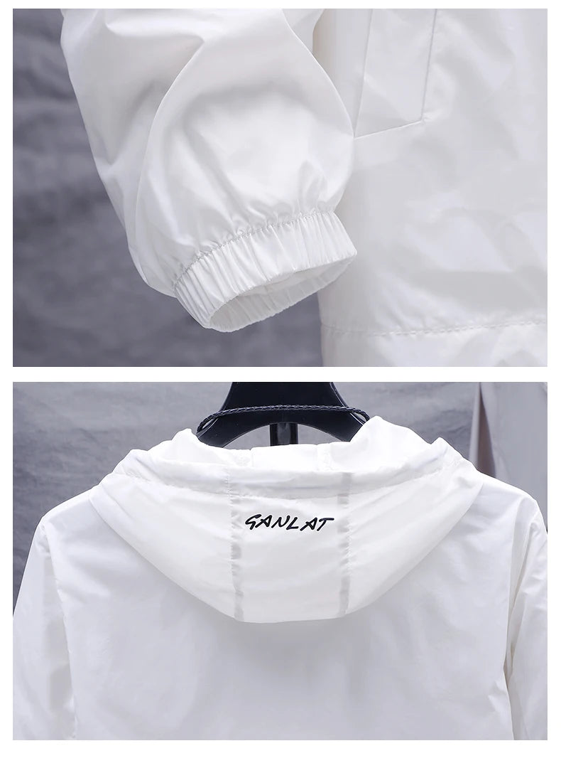 Men's Hooded Sunscreen Breathable Jacket UPF50+ UV Protection Sunburn/Coat for Couple Comfortable Sports Sun Protection Clothing