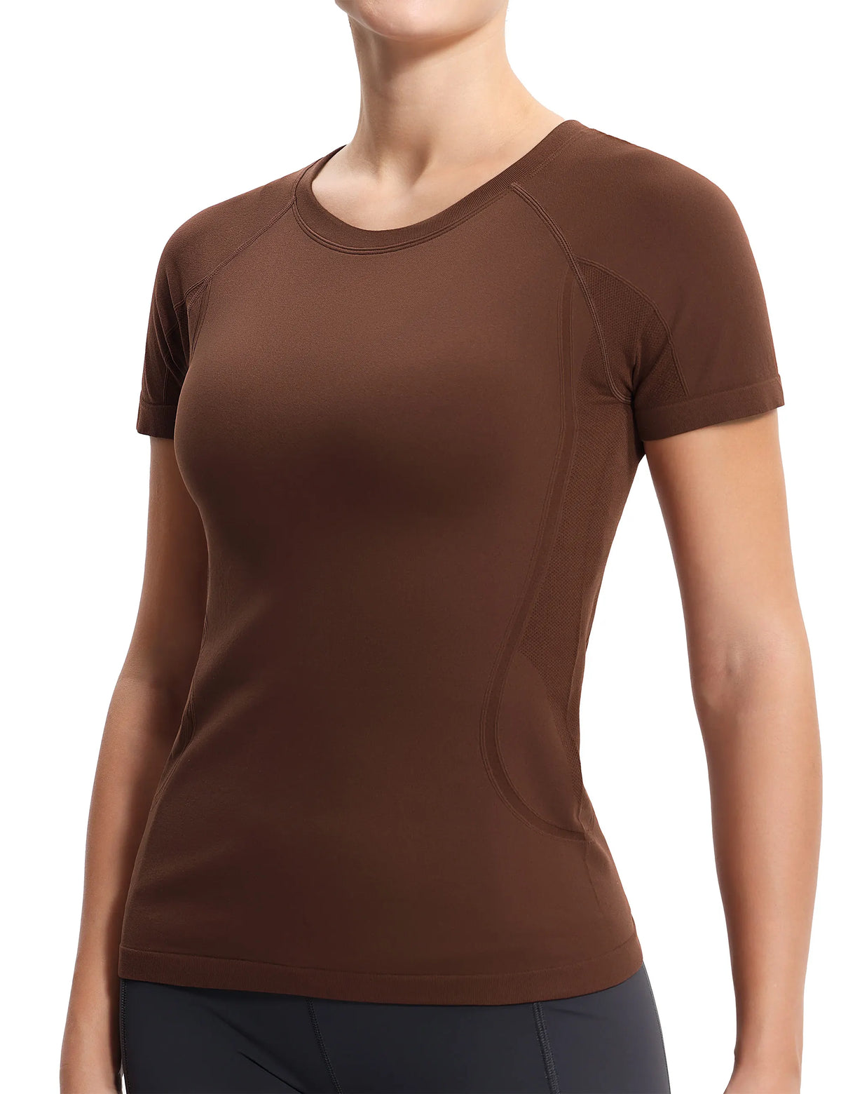THE GYM PEOPLE Women's Seamless Workout T-Shirts/Short Sleeve Slim Fit Shirts Breathable Running Tee Tops