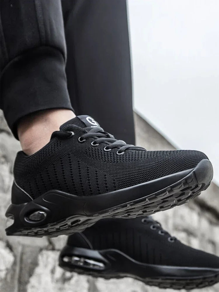 Men Safety Shoes Work Boots Summer Solid Color Lightweight Breathable/Steel Toe Anti-Smash Indestructible Tactical Work Sneakers