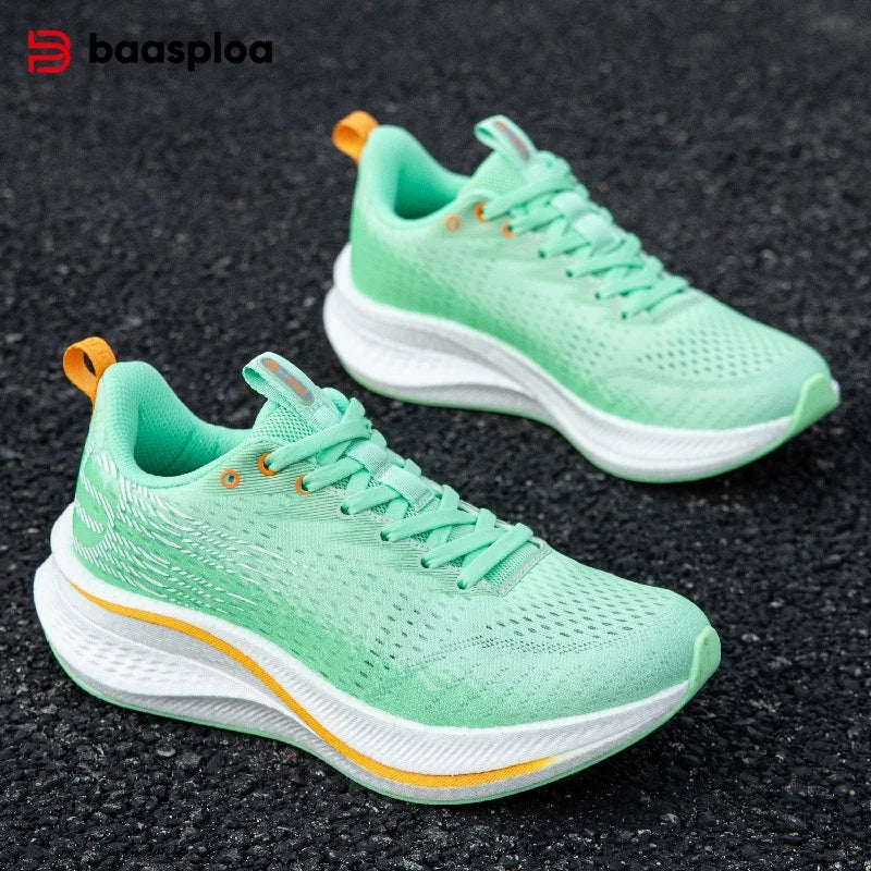 Baasploa Women Professional Running Shoes Outdoor Carbon Plate/Non Slip Sports Shoes Female Casual Breathable Jogging Sneakers