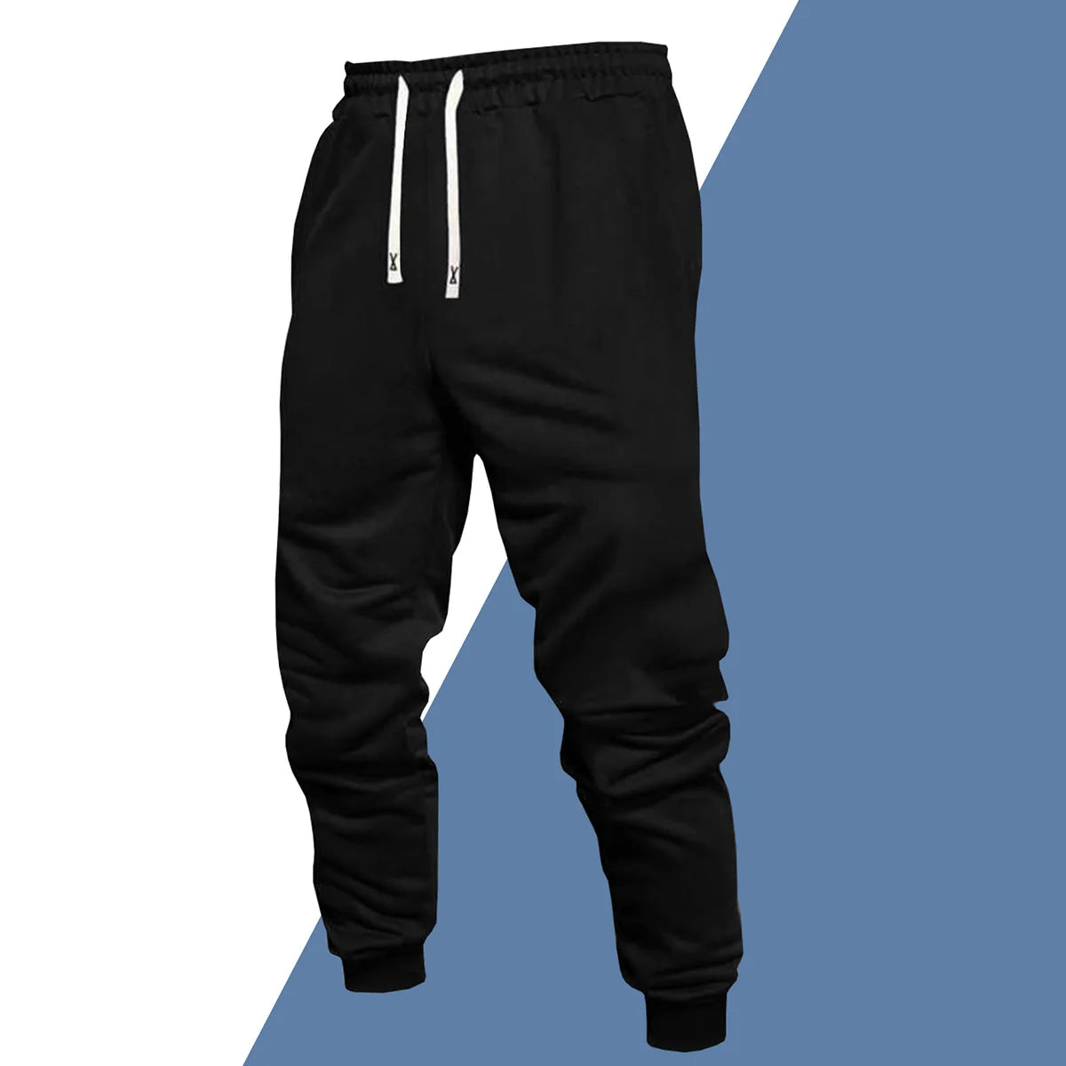 Men's 4-piece casual pants, solid color sports pants and ankle tied/outdoor jogging pants can be worn all year round