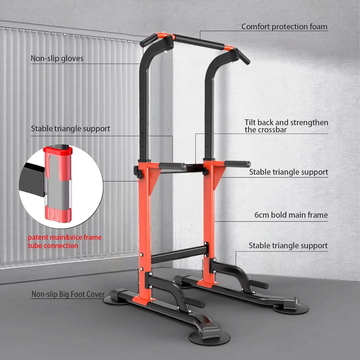 Dip Station For Home Gym Strength Training Fitness/Workout Station Chin-Ups Push-Ups Pull-Ups Dip-Ups 330LBS