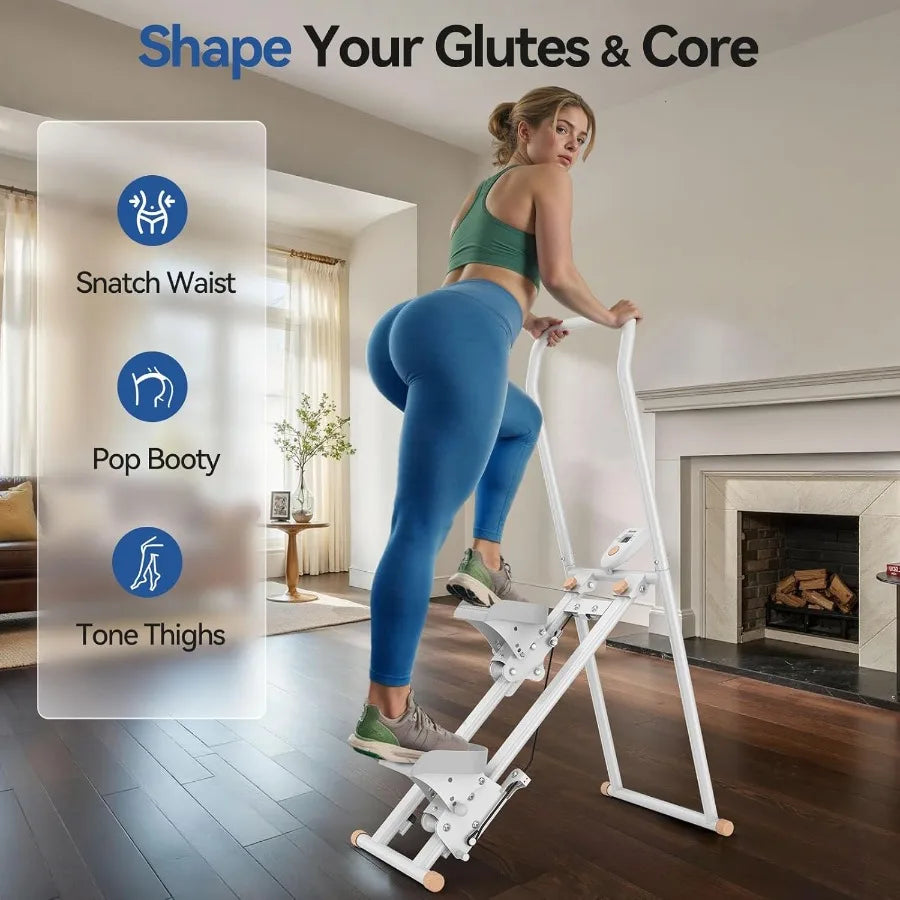 Home Exercise Stair Stepper with Handlebar for Cardio Fitness Training/High Load Capacity Up to 300LBS Compact Design