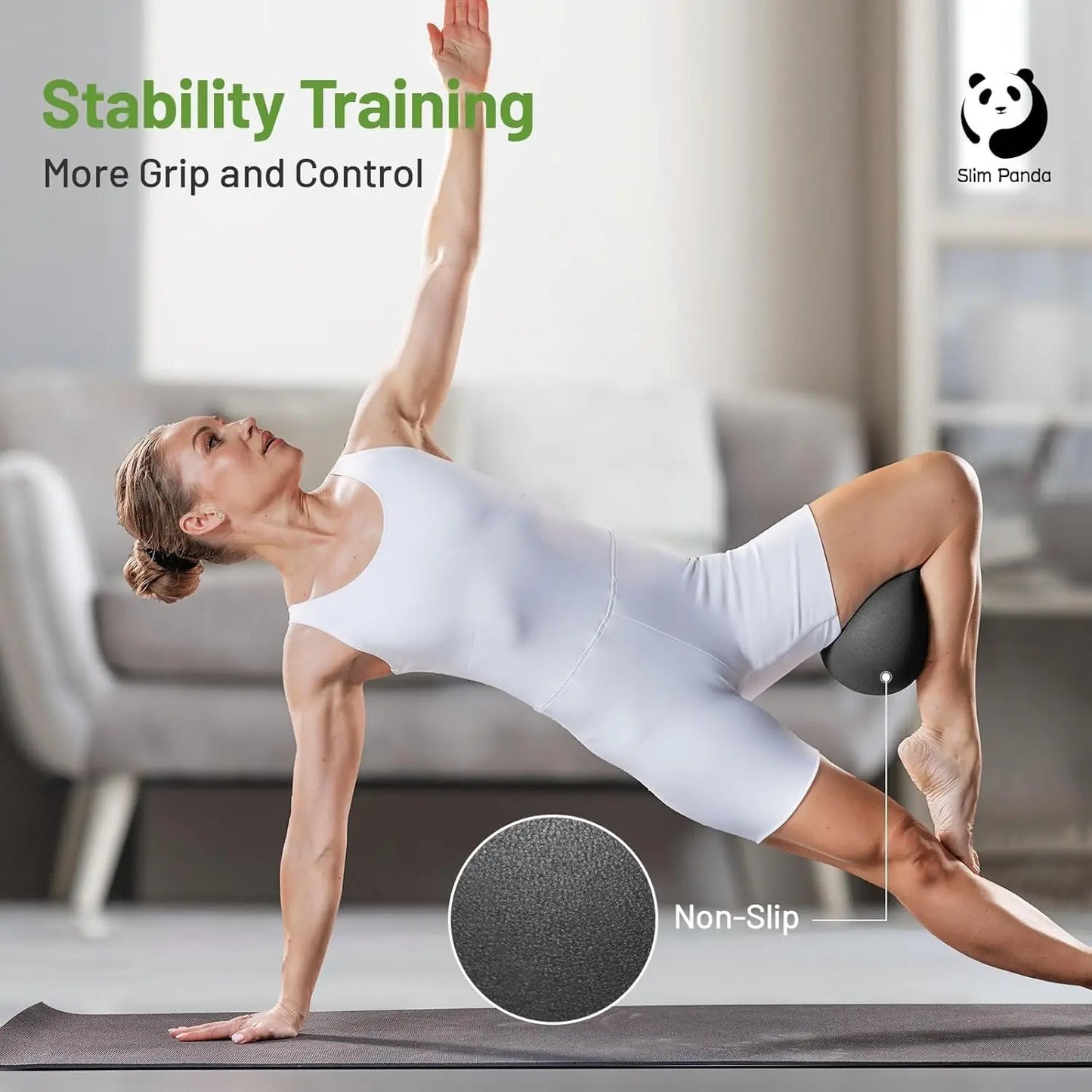 9-Inch Anti-Burst Pilates Ball with Pump/Mini Exercise Ball for Yoga Core Workout & Physical Therapy