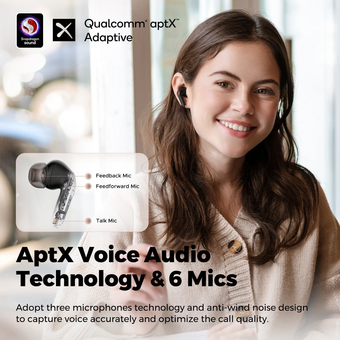 SoundPEATS Air4 Pro ANC Bluetooth 5.3 Wireless Earbuds/with Lossless Sound AptX Voice Multipoint Connection, in-Ear Detection