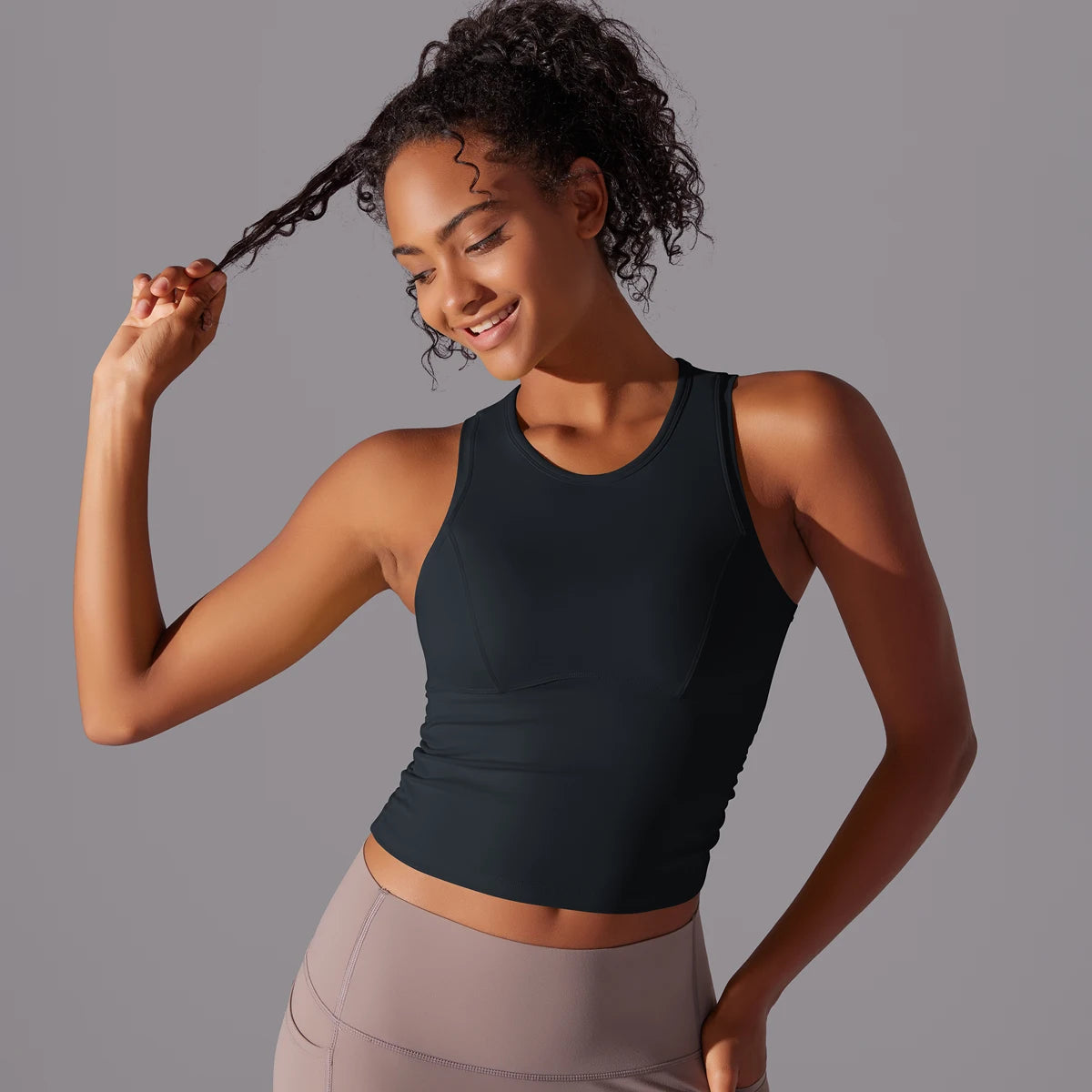Sleeveless Yoga Vest Slim Sportswear  Stretchy Slim Sports Bra/Breathable Pleated Tank Top Quick Dry Fitness Wear Sexy Slim Top