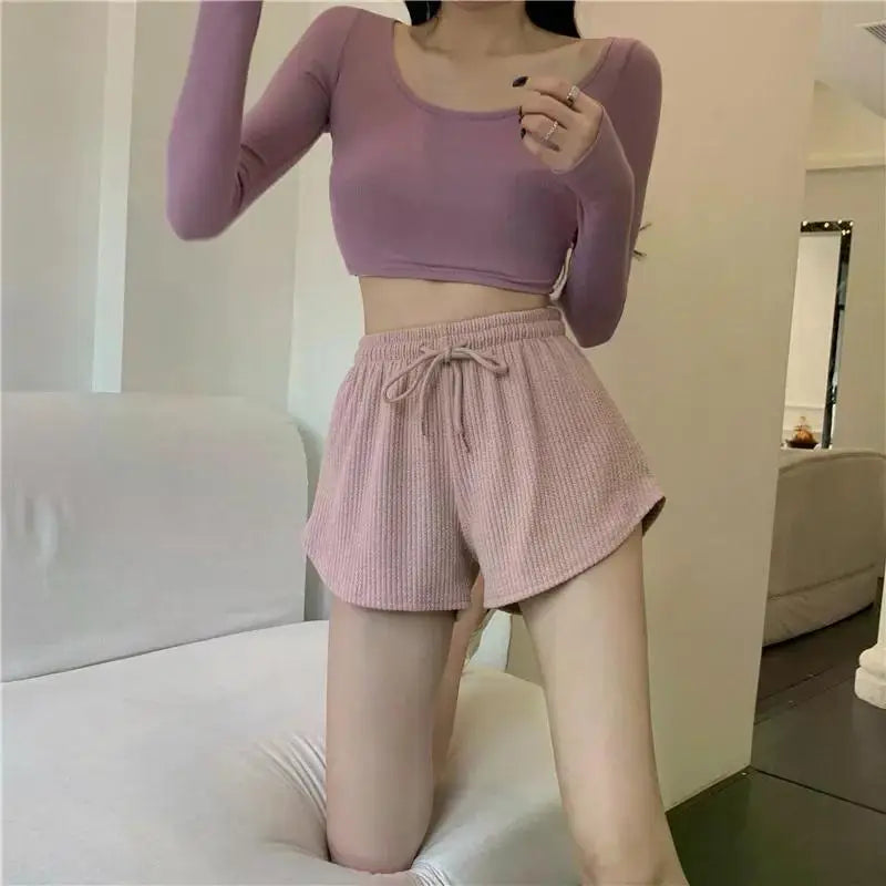 Women Gym Fitness Running Shorts Women's Summer Thin Style Loose/Casual Large Size Wide Leg High Waist A-word Sports Hot Pants