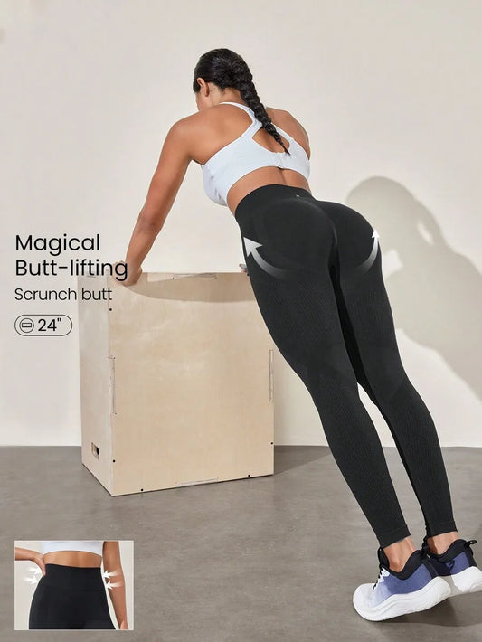 Seamless High Waist Perforated Leggings/Medium Impact Gym Workout Spring Summer