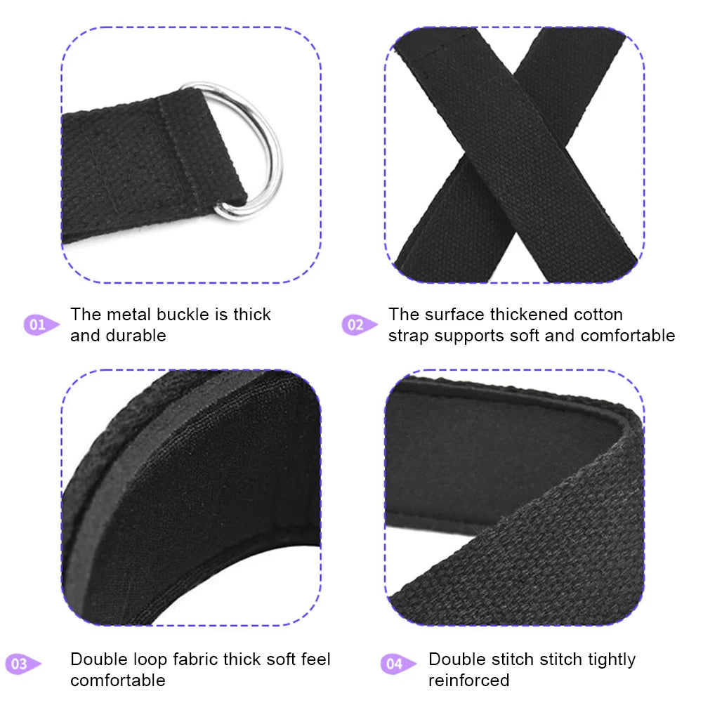 2PCS Pilates Straps Pilates Double Loop Straps Fitness D-Ring Straps/Yoga Strap Exercise Accessories for Home Gym Workouts