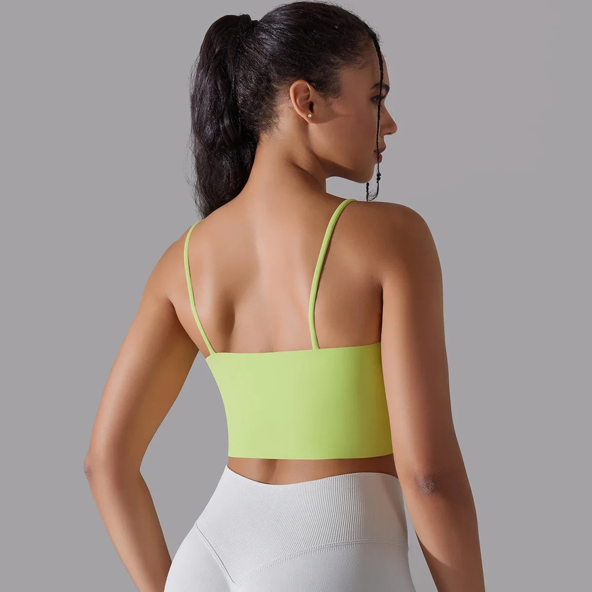 Solid Color Yoga Sports Bra Women Fixed Padded/Slim Gym Fitness Workout Undershirt Top