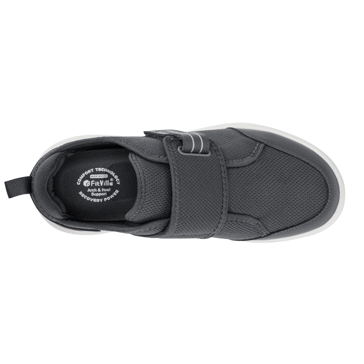 FitVille Diabetic Shoes for Men Extra Wide Hook and Loop Walking Shoes/for Elderly for Swollen Feet Foot Pain Relief Neuropathy Shoes