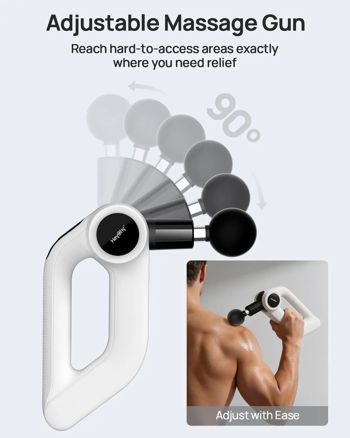 Massage Gun with Heat 12mm Amplitude Deep Tissue Muscle Massager for Athletes/5 Speeds & 4 Modes for Neck Back, Shoulder Leg Pain Relief