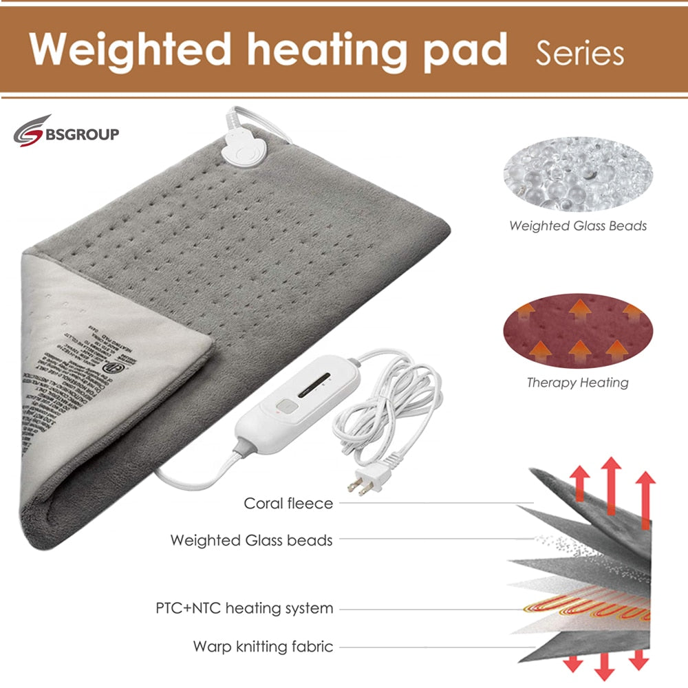 12x24&#39;&#39; XL Large 2LBS Glass Weighted Heating Pad/110V US Plug Low Voltage