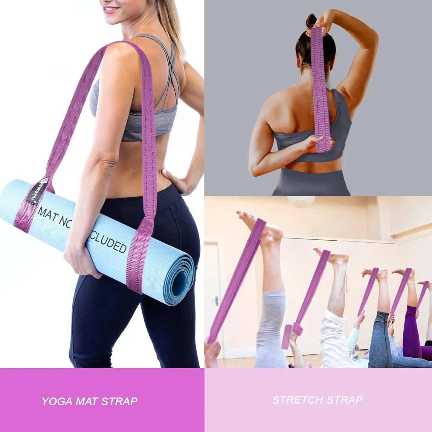 Yoga Mat Sling for Easy Carrying/Adjustable Straps Hold Mats Securely