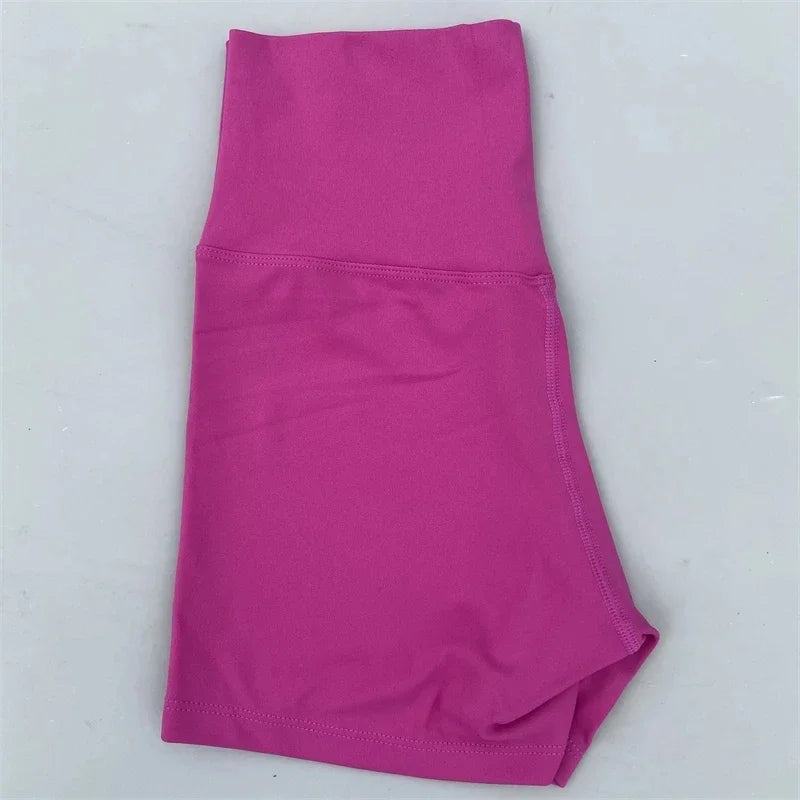 Solid Color Women Fitness Sport Shorts High Waist Athletic Yoga Shorts/Leg Cycling Comprehensive Training Jogging Squat