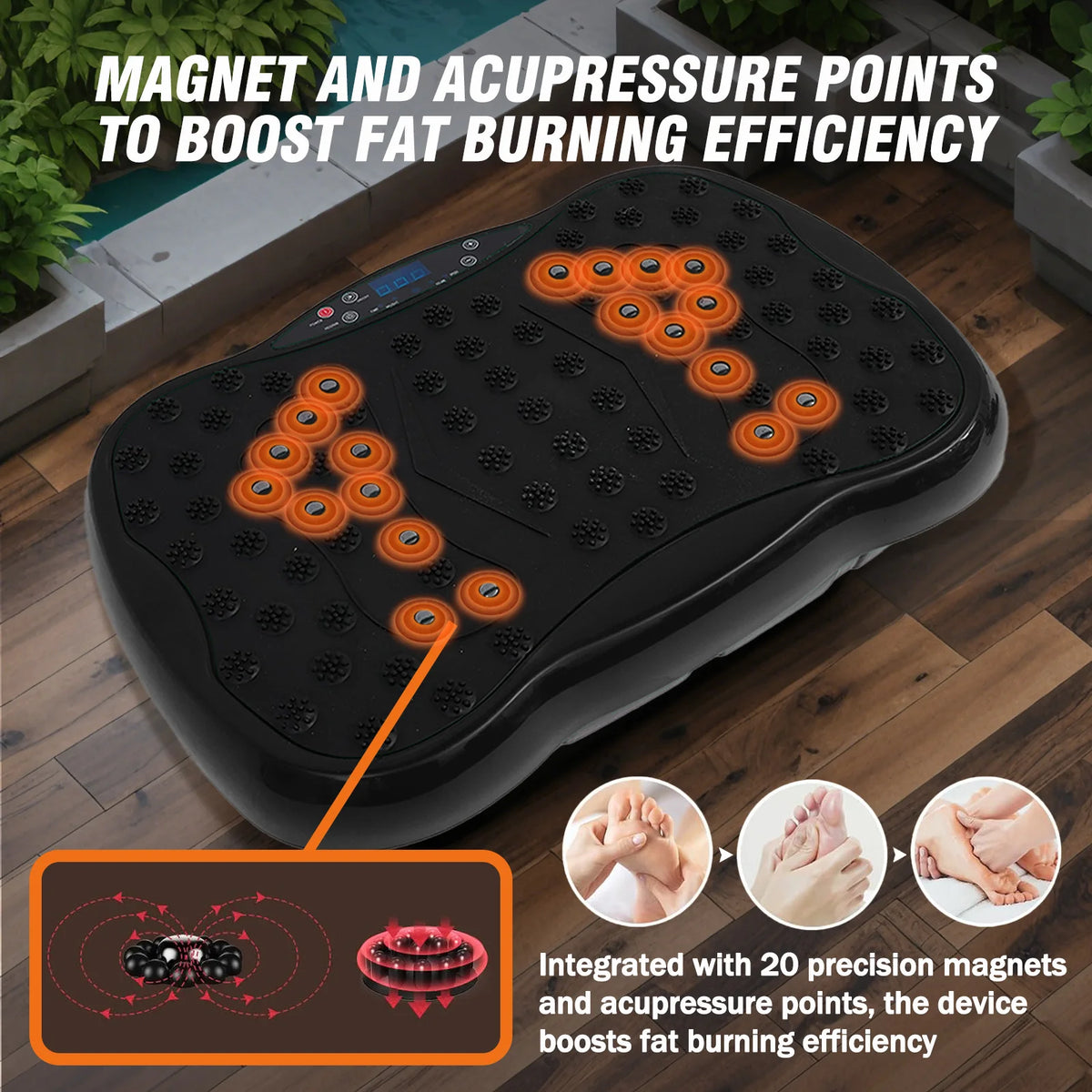 Full-Body Vibration Platform Exercise Machine Training Equipment/Vibrate Fitness Workout Resistance Bands Remote Control BT