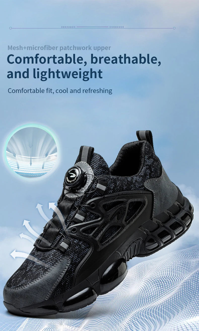 Work Safety Shoes Boots Women Steel Toe Cap Sport Sneakers/Puncture Proof Crash Proof Light Wear Resistant Industrial Shoes