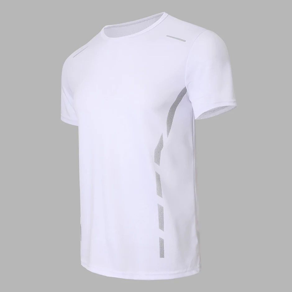 4/1 Pcs Men's Summer Multicolor Quick-drying Sports Short Sleeve/Loose Breathable Fitness Running Badminton T Reflective Strip
