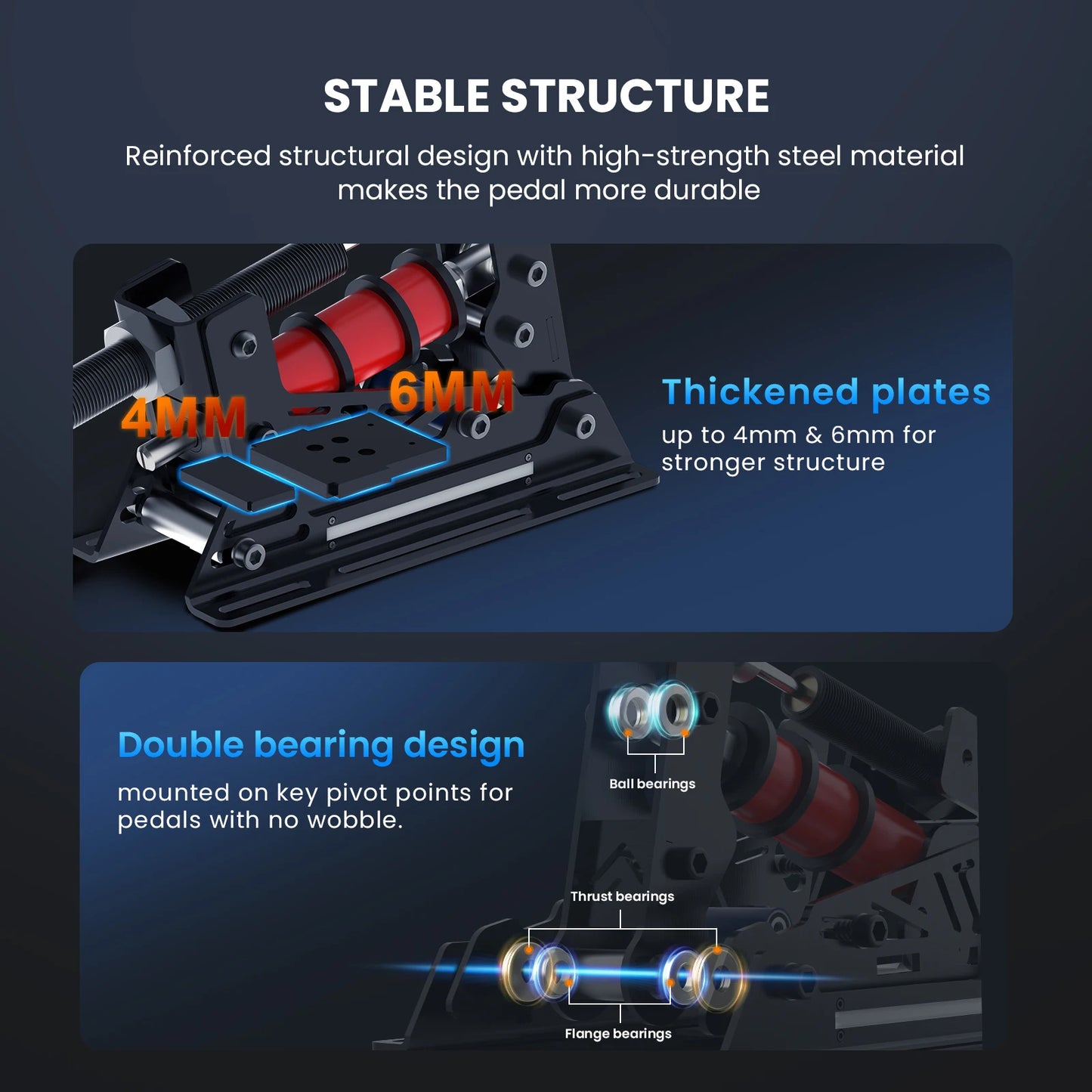 SIMSONN PRO X Ultra Sim Racing Pedals Pressure Sensor Pedal Support/VAM VAM RPO Vibration Motor PC Racing Simulator Pedals