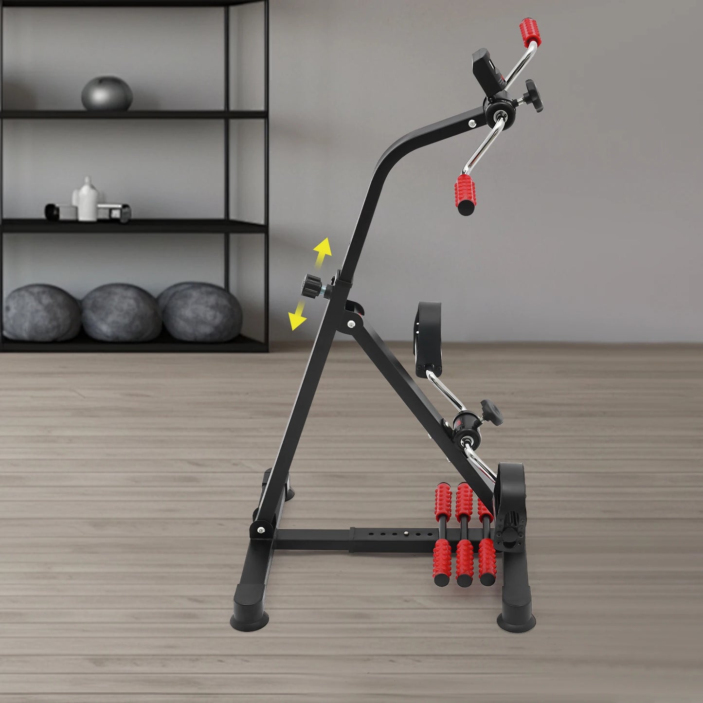 ABS Pedal Exerciser Bike Black Manual Fitness Bike/Adjustable Height 36*38*93cm for Sports Enthusiasts