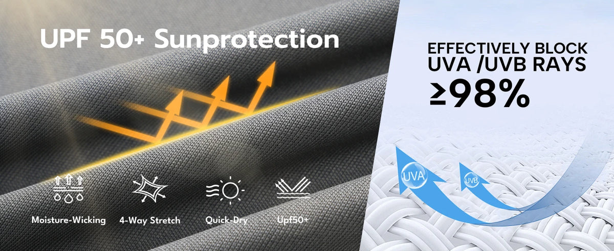 Men's UPF 50+ Sun Protection Hoodie Shirt Long Sleeve Quick Dry/Fishing Shirt Lightweight Outdoor Hiking Workout T-Shirt