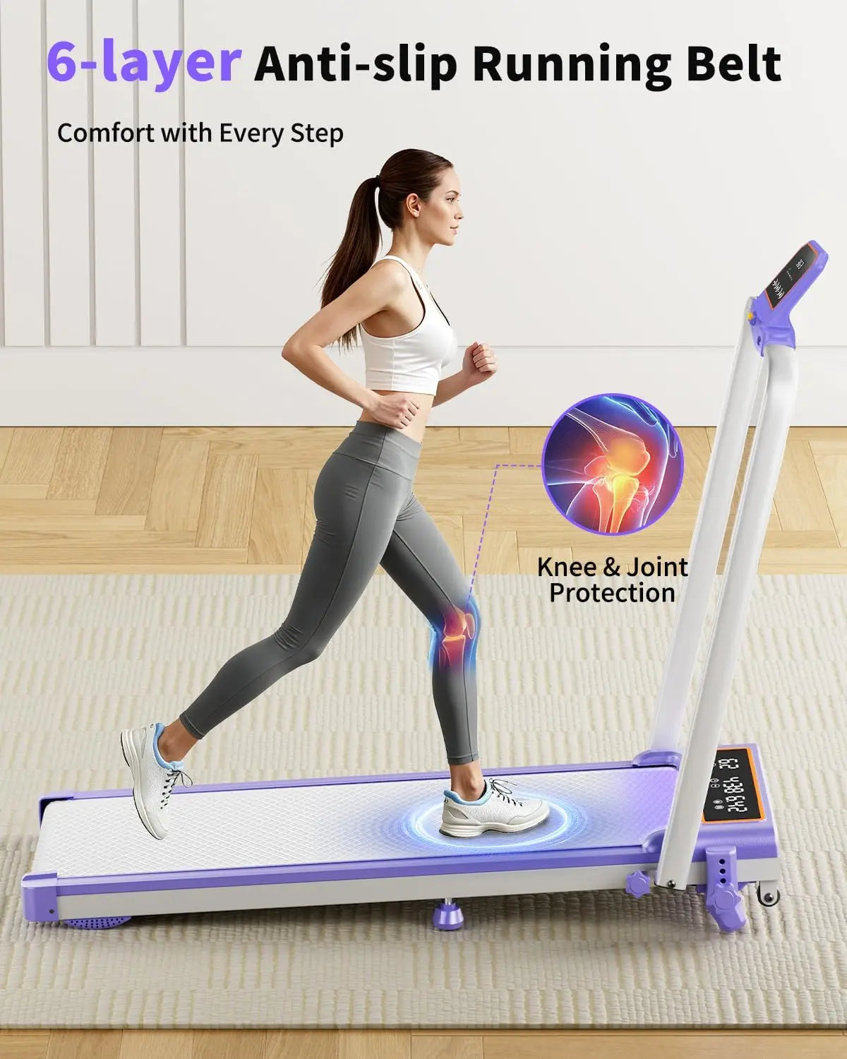 Folding Walking Pad with 15% Incline/RGB Light/Dual Screen Display/3.5HP Treadmills for Home,350lbs Capacity Smart App