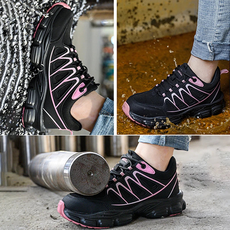 Women Fashion Safety Shoes Work Sneakers structured Shoes/Protective Shoes Work Boots Steel Toe Shoes