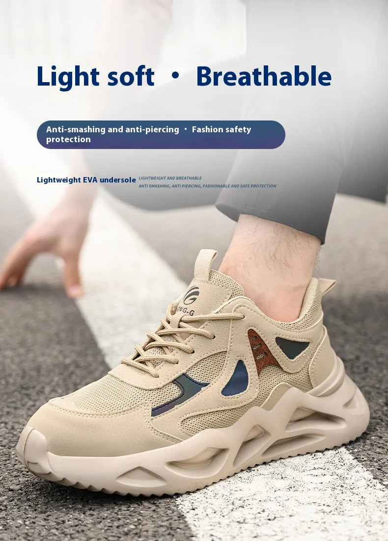 Soft Anti smashing Anti-Puncture Protective Safety Shoes For Men/Work Shoes Lightweight Breathable Work Safety Sneakers