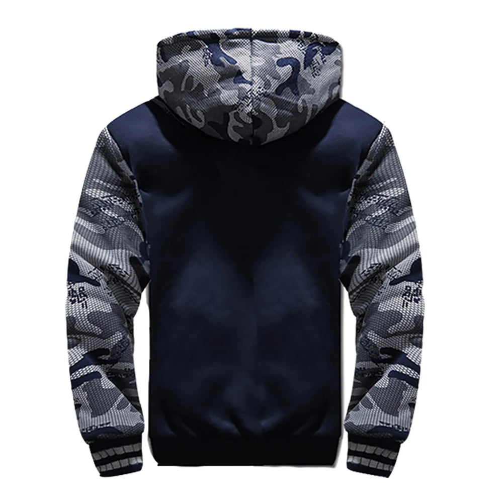 Men's Jacket Camouflage Thicken Winter Jackets for Men Fleece/Long Sleeve Coat Man Casual Hoodies Streetwear Men's Coats