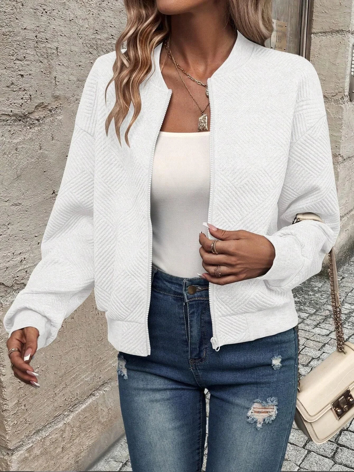 Autumn and Winter New Solid Color Zipper Jacket/with Collar Casual Coat for Women