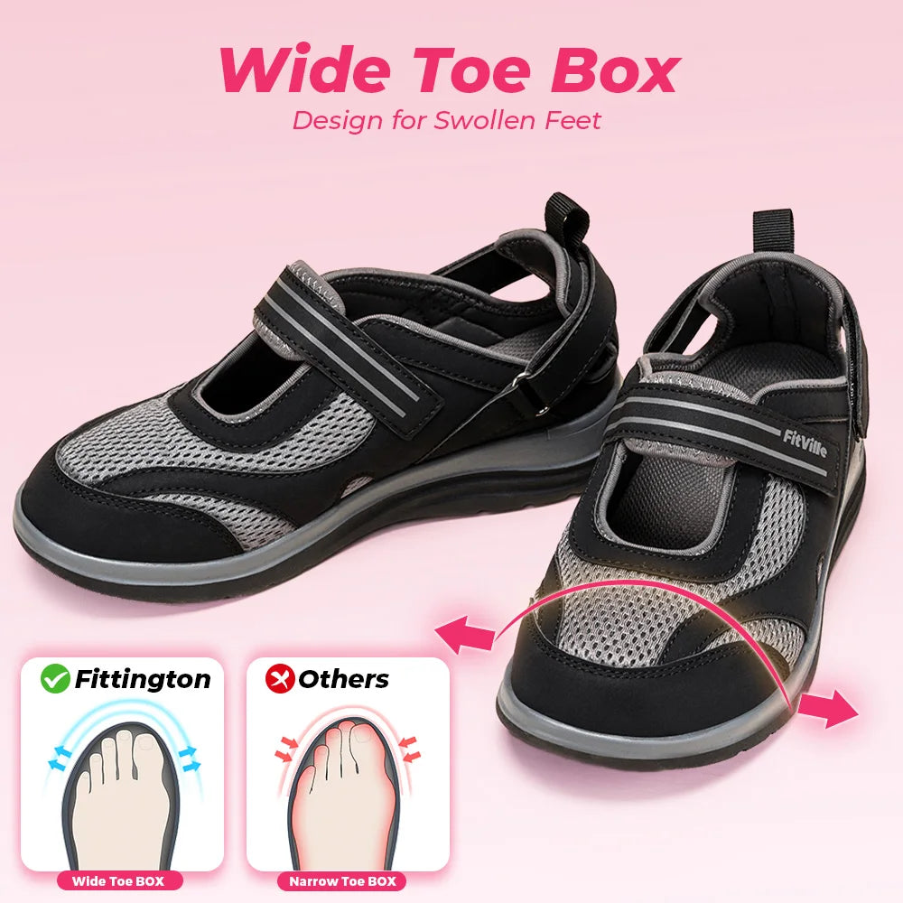 Women's Sandals Mary Jane Casual Shoes Widened Toe For Swollen Feet/Lightweight Breathable Outdoor Elderly Shoe Sandals