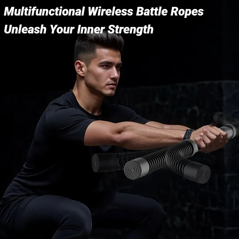 Portable Quiet Weighted Cordless Battle Ropes Space Saving Rope less/Fitness Equipment For Full Body Training Home Indoor