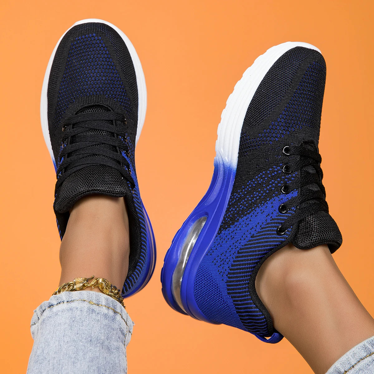 Women's running shoes, lightweight mesh breathable and comfortable/flat soft tennis shoes blade sports shoes for women