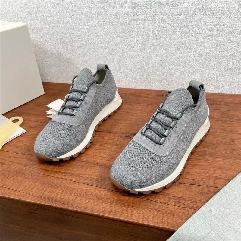 New Men's Lightweight Knitted Shoes Breathable Comfortable/Trendy Casual Athletic Sneakers Fashion Daily Footwear