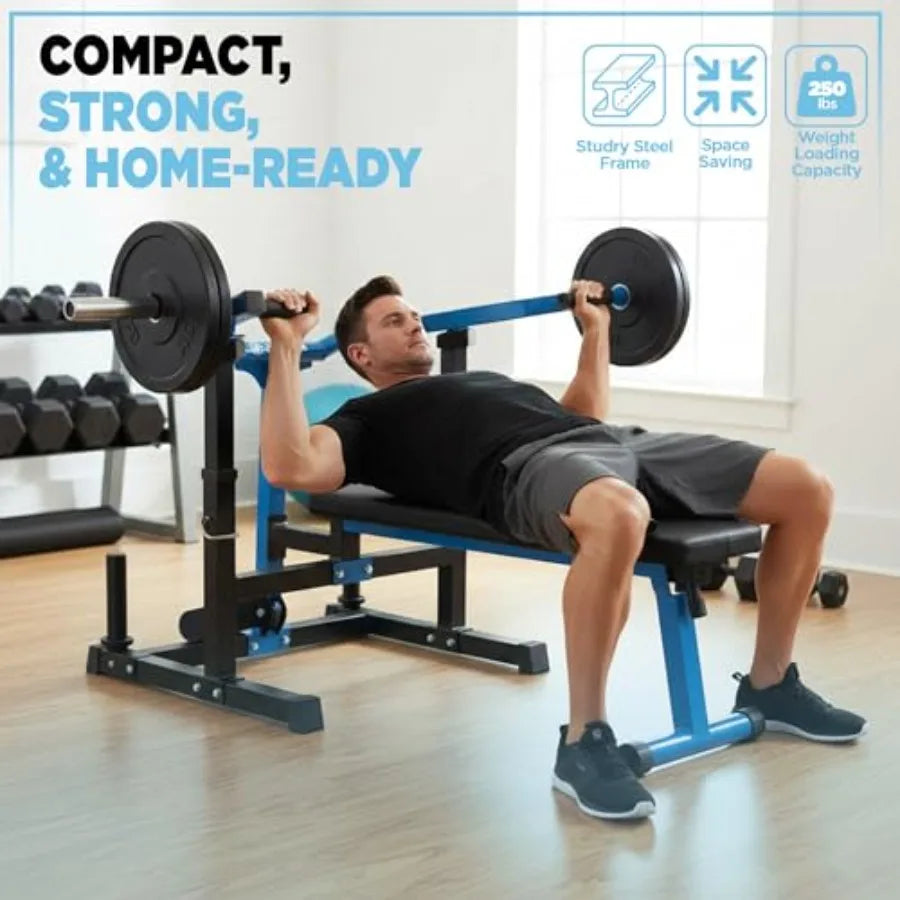 Home Gym Strength Training Machine for Chest Press/and Leg Extension Curl Adjustable Steel Frame with Black Finish