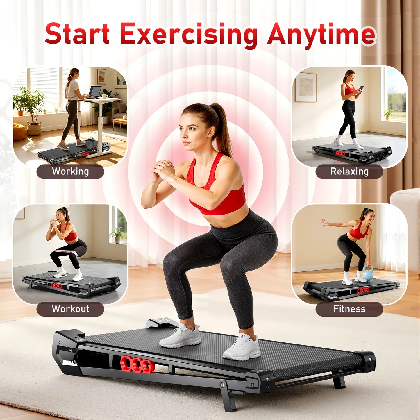 AKLUER Under Desk Vibration Walking Pad - 3 in 1 Vibration Plate Treadmill/with Remote Control Quiet Brushless with 5% Manual Incline